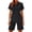 #10Black, variant on 2 Piece Short Sets for Women Summer Cotton Linen Short Sleeve Button Polo Collared Tops Lounge Bermuda Shorts Set with Pocket