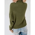 thumbnail image 2 of Rrhss Womens Turtleneck Oversized Long Sleeve Cable Knit Chunky Pullover Sweater Tops, 2 of 3
