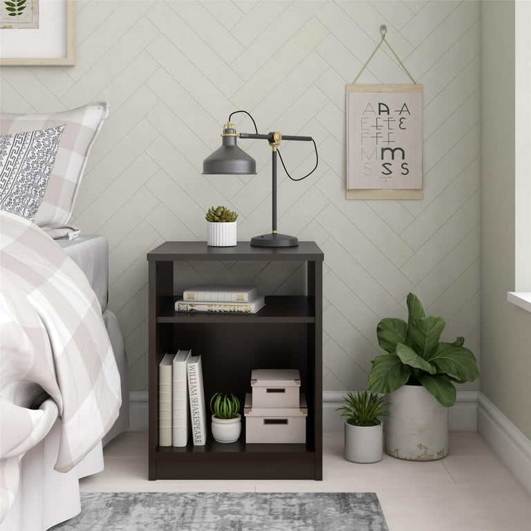 Mainstays Classic Open Shelf Nightstand Espresso Walmart