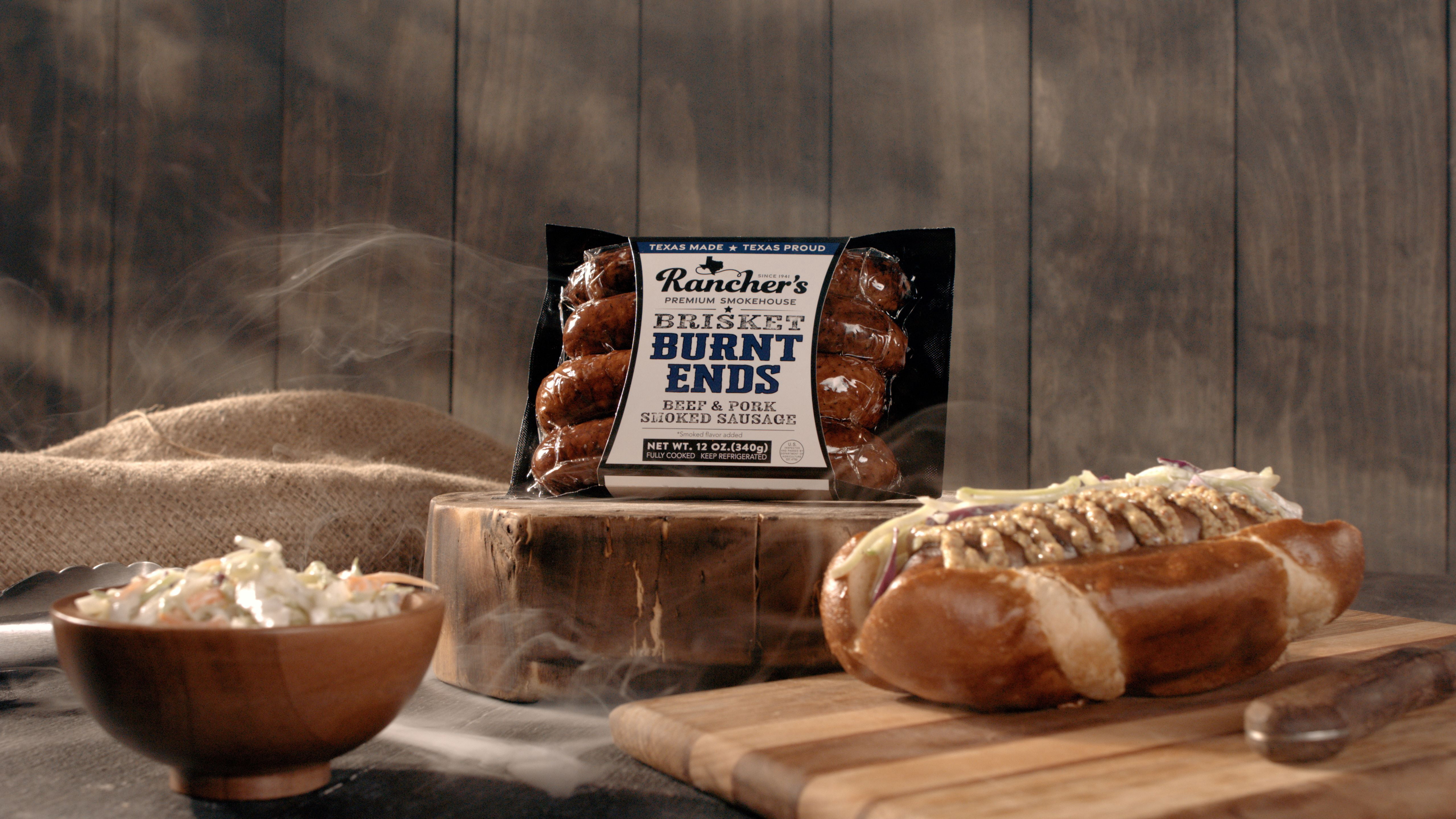 Rancher's Premium Smokehouse Brisket Burnt Ends Pork and Beef Sausage Links, 12 oz Refrigerated