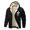 Black, variant on Mens Hoodies Sweatshirt Pullover Lined Long Sleeve Windproof Solid Color Zip Up Outerwear Hooded Pockets Mens Autumn And Winter Clothes,White,M