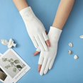 thumbnail image 1 of Guantes de conducción de pantalla táctil bordados de oso de algodón femenino coreano protector solar de verano con fugas de dos dedos ShuxiuWang 8390612927270, 1 of 1