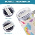thumbnail image 5 of SKYSONIC Insulated Tumblers with Lids and Straws Handles 40oz Water Bottle Rainbow Colorful Clouds Raindrops Travel Mug Reusable Stainless Steel Thermos Vacuum, 5 of 7