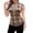 Brown-women's plaid shirt, variant on Dazajoo Womens Plaid Short Sleeve Shirts Lace Up Front Crisscross V Neck Tops Western Outfit Blouses,Brown,L