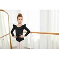 thumbnail image 3 of Arshiner Girls Toddler Leotard Ruffle Long Sleeve Ballet Leotards Low Back Gymnastic Dance Dress, 3 of 8