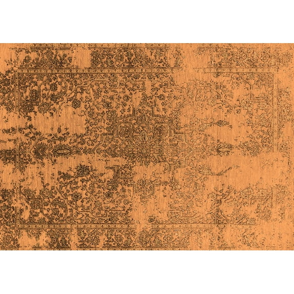 Ahgly Company Indoor Rectangle Oriental Orange Industrial Area Rugs, 5' x 8'