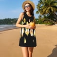 thumbnail image 3 of Easygdp Bee Happy Sunflower Gnomes para Vestido Transpirable de Mujer, Vestido Suelto de Manga Corta con Pliegues y Bolsillos para el Verano, 3 of 7