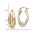 thumbnail image 4 of 14k Two-tone Polished D/C Hoop Earrings (27x15), 4 of 5