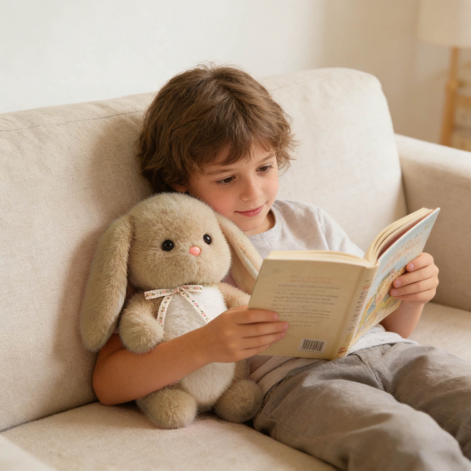 Realistic Easter Bunny Plush Toy, Soft Floppy Rabbit Stuffed Animal, Lifelike Lop Ear Rabbit Doll for Spring Party Decor, Cozy Companion for Toddlers, Easter Basket Filler