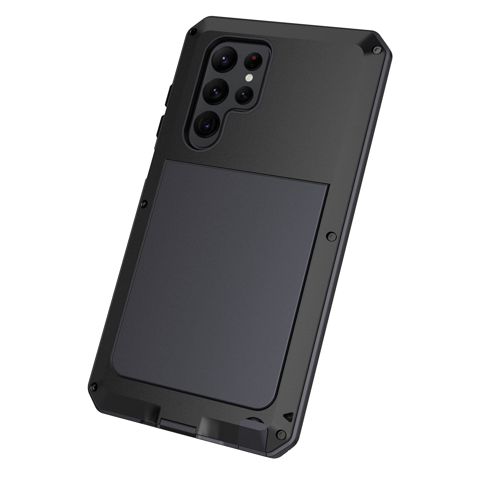 for Samsung Galaxy S23 Ultra Case, 360 Full Body Protective Cover Heavy Duty Shockproof Armor Aluminum Alloy Metal Case with Silicone for Samsung Galaxy S23 Ultra,Black