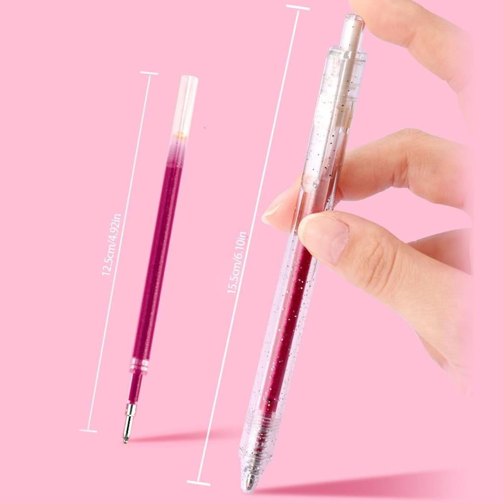 Giaone Retractable Colored Gel Pen Glittering Gel Inks Pen for Scrapbooking Journal