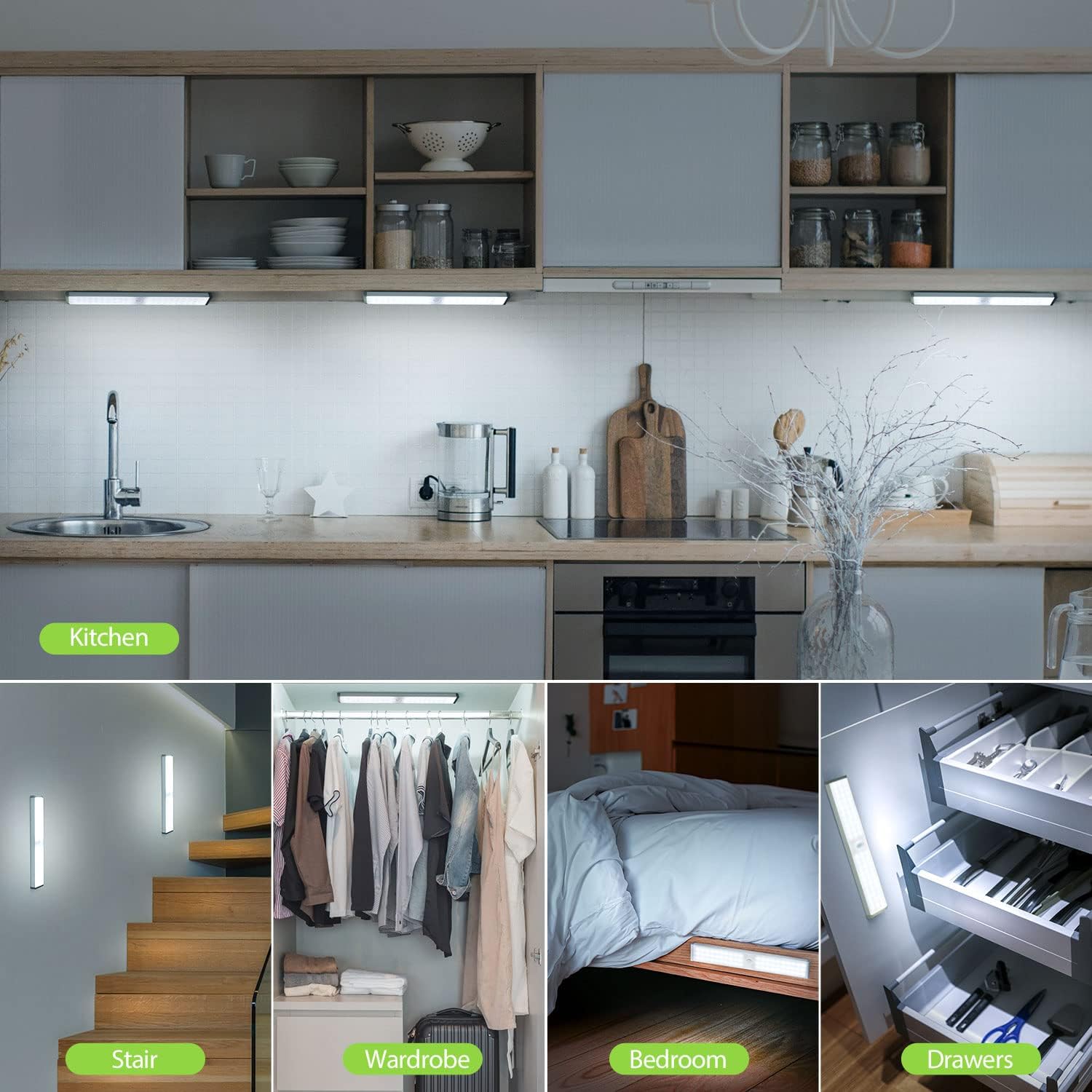 OGEDNAC 60 LED Closet Light with USB-C Charging, 3-Pack photo 7