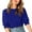 Blue, variant on Njoeus Women's Puff Short Sleeve Basic T-Shirt Crewneck Work Shirts Dressy Blouse Summer Business Casual Tops for Women 3XL-4XL （Available in Plus Size)