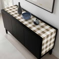 thumbnail image 5 of Brown Plaid Table Runner 70 Inches Long, Spring Summer Farmhouse Buffalo Checkered Kitchen Coffee Dining Table Decoration for Home Party Birthday Wedding Home Decor 13x70 Inches, 5 of 8