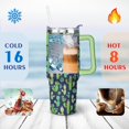 thumbnail image 4 of 40oz Green Vintage Cactus Theme Stainless Steel Flip Straw Tumbler Spill Proof Travel Cup Double Wall Vacuum Insulated Coffee Mug with Top Handle, 4 of 6