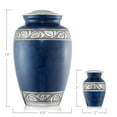 thumbnail image 5 of Reminded Set of 5 Etched Cremation Urns for Human Ashes - 1 Brass Adult + 4 Keepsake Token Size, Blue, 5 of 7