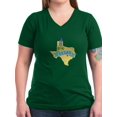 thumbnail image 1 of CafePress - Texas State Outline Bluebonnet Flower T Shirt - Women's V-Neck Dark T-Shirt, 1 of 1