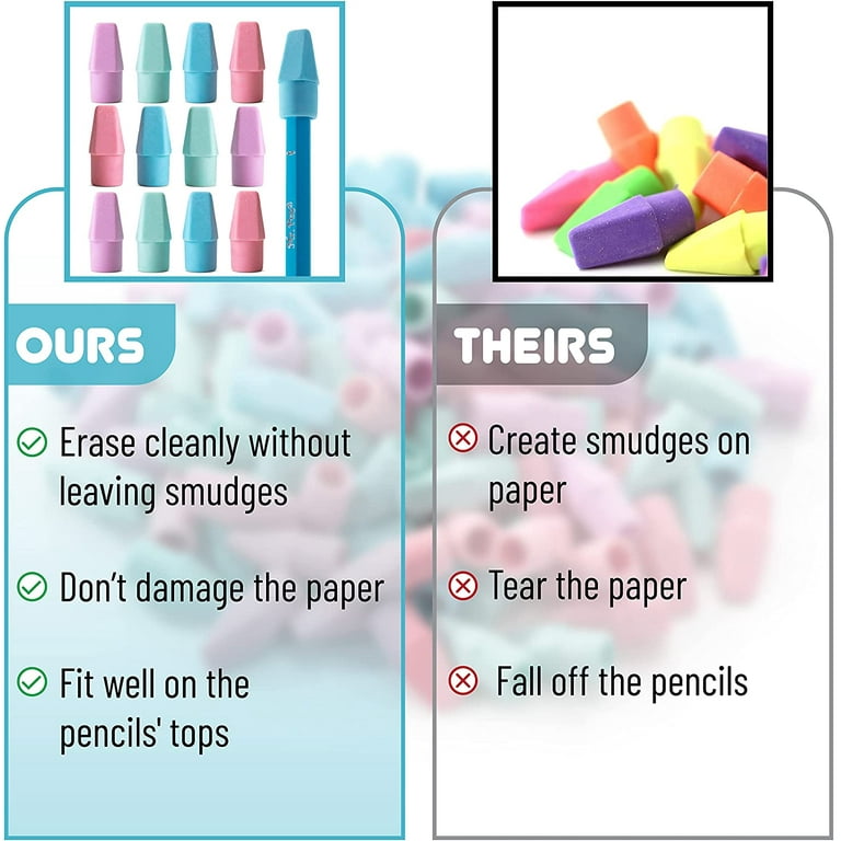 Mr. Pen Erasers for Pencils, 120 Pack, Pencil Top Erasers, Eraser Caps,  Kids, Ca