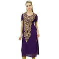 thumbnail image 2 of Bimba Women's Designer Embroidered Kurta Indian Long Kurti Tunic Blouse, 2 of 7