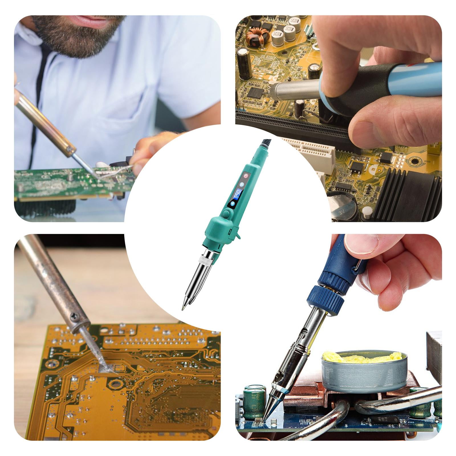 Miulika Portable Soldering Iron Efficient Heating Digital Display Welding Repair Tool Automatic Solder Feed Comfortable Grip Suitable for Electronics Repairin