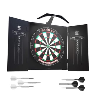 Coca-Cola 6 Pack Dart Board Cabinet Set with 6 Steel Tip Darts