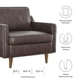 thumbnail image 4 of Armchair Accent Chair, Brown, Leather, Modern Contemporary Mid-Century French Country, Mid Century Living Hotel Lounge Cafe Lobby, 4 of 8