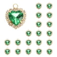 thumbnail image 1 of Uxcell 20 Pcs Rhinestone Heart Charm Crystal Heart Rhinestones Pendants Flat Back Craft Supplies for Jewelry Making Bracelet Necklace Earring Pendant DIY Accessories, Verde, 1 of 7
