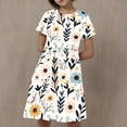thumbnail image 2 of Hrsba Kids Summer Dress,Casual Dress for Girls,Toddler Kids Girls Print Short Sleeve Stretchy Dress A Line Dress, 2 of 5