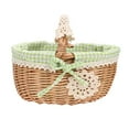 thumbnail image 5 of MLINS for Wicker Storage Basket Storage Decoration Shopping 25X19CM Green, 5 of 8