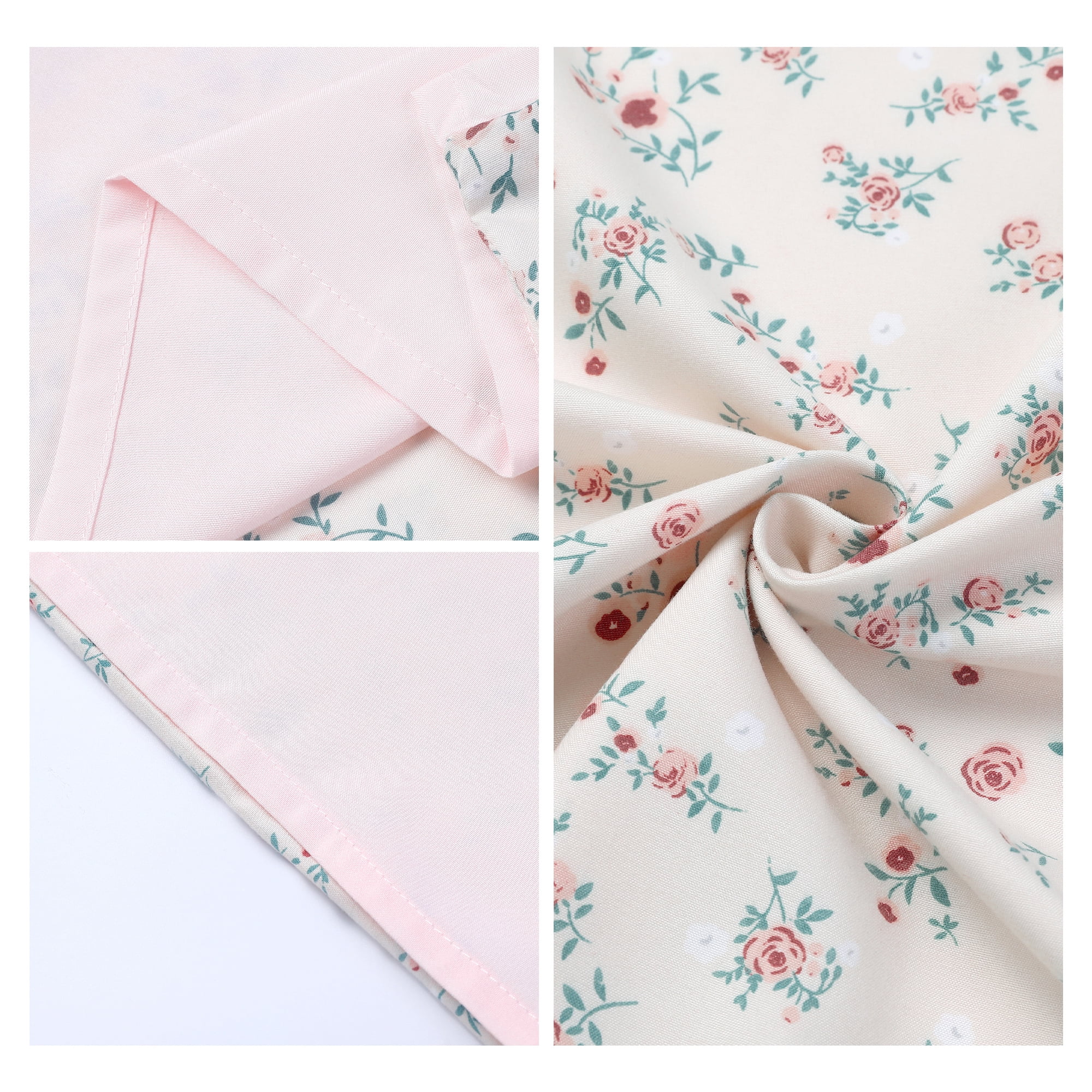 Unique Bargains 2 Pack Pillowcase Breathable Soft Floral Pillow Cases Gift Light Pink