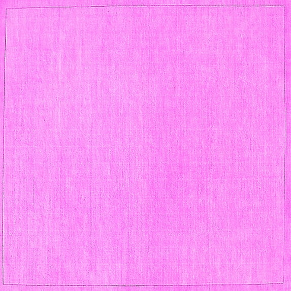 Ahgly Company Indoor Square Solid Pink Modern Area Rugs, 6' Square