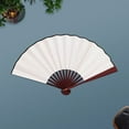 thumbnail image 4 of Dusknt "Elegant Blank Silk Folding Fan Versatile Accessory for Dance Performances and Themed Events A of to Any Occasion"10 Inch Blank Silk Folding Fan T, 4 of 5