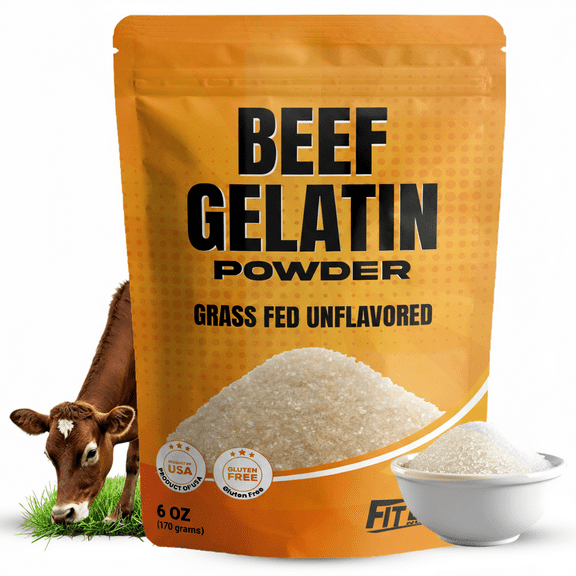 Beef Gelatin Powder 6 oz - Grass-Fed, Unflavored, Non-GMO - Premium Thickening Agent for Cooking & Baking - Perfect for Gummy Candy, Marshmallows and Sauces.