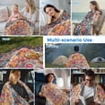 thumbnail image 5 of Blue Pink Cooling Blanket, Lightweight Breathable Summer Throw Blanket with Double Sided Cold Effect, Boho Middle Century Geometric Abstract Picnic Beach Blankets Bed Sheet for Hot Sleepers 60"x80", 5 of 8