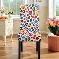 thumbnail image 3 of TSOVTHRID Colorful Leopard Print 7 Pcs Tablecloth Chair Covers Set, Rectangle Table Cloth Washable Chair Seat Protector with Elastic Bottom for Kitchen Banquet Party Decor, 3 of 6