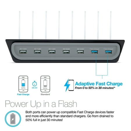 Naztech - Adaptive Fast Charge Power Hub7 - Black