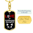 thumbnail image 3 of I Love My California Spangled Cat Stainless Steel or 18k Gold Premium Swivel Dog Tag Keychain, 3 of 16