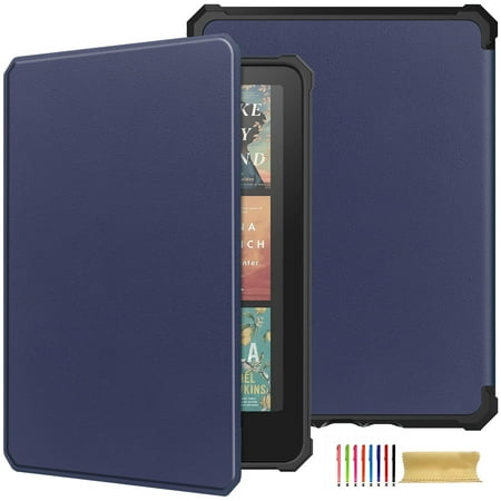 All-new 7" Kindle Paperwhite 12th Gen 2024&Kindle Colorsoft Signature Edition 2024,Ultra Clear Soft Flexible Solid Color TPU Back Cover Light Shell with Auto Wake/Sleep,Blue