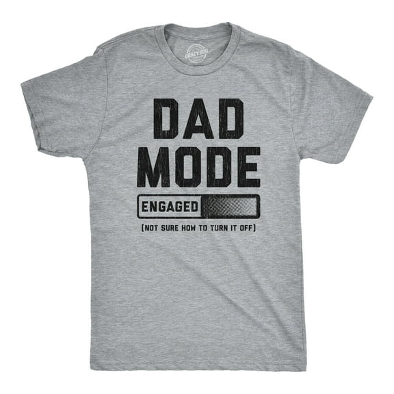 Mens Dad Mode Engaged T Shirt Funny Fathers Day Gift Settings Menu Joke Tee for Guys Graphic Tees