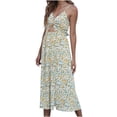 thumbnail image 4 of Vestido con abertura en la espalda con cordones florales con cuello en V y honda sexy a la moda para mujer Fridja hj4371, 4 of 7
