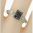 thumbnail image 3 of 10K Gold Cognac Diamond Cluster Statement Ring for Her 1/3ctw Rectangular Ring, 3 of 3