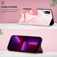 thumbnail image 3 of Case for iPhone XR, iPhone XR Wallet Case Cute with Kickstand Magnetic and Card Holder Leather Flip Protective Case for Women Compatible with iPhone XR Marble Rose Gold, 3 of 12