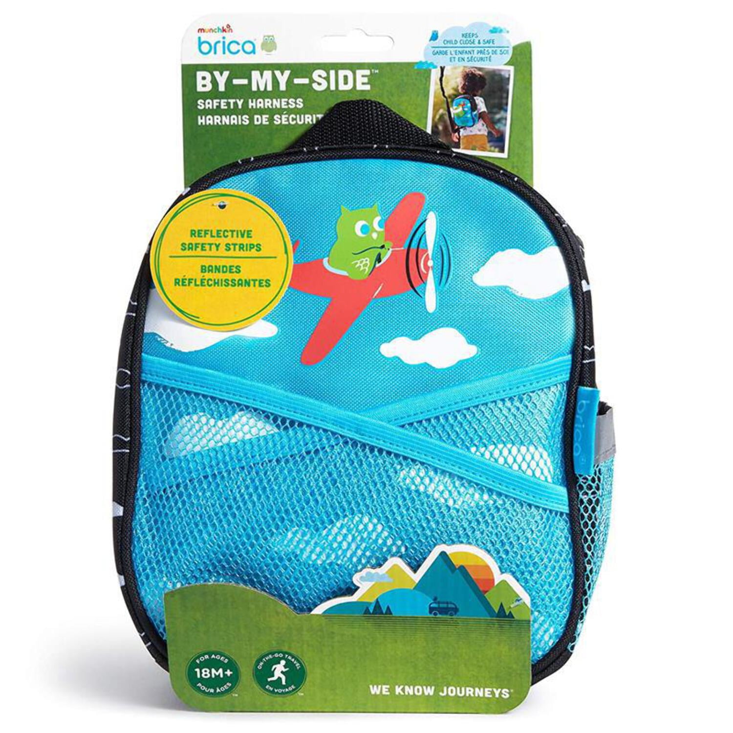 Munchkin® Brica® By-My-Side™ Toddler Safety Harness Backpack with Leash, Owl, Blue, Unisex