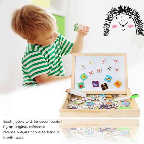 Pompotops Toys Games Kids,Christmas Decorations,Baby Toys Clearance,Novelty Gag Toys for Girls Boys,Christmas Gifts for Kids,Children's Enlightenment Magnetic Puzzle Double-Sided Puzzle Drawing Board