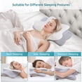 thumbnail image 3 of Almohada Cervical de Espuma viscoelástica, Almohadas ergonómicas ortopédicas de Apoyo contorneadas para Personas Que Duermen de Lado, Boca Abajo y Boca Arriba, 3 of 7
