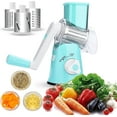 thumbnail image 2 of Cortador de verduras, Fitnate, cortador de queso, triturador de frutas y verduras de acero inoxidable con manivela manual con 2 cuchillas giratorias de acero inoxidable intercambiables, tamb, 2 of 5