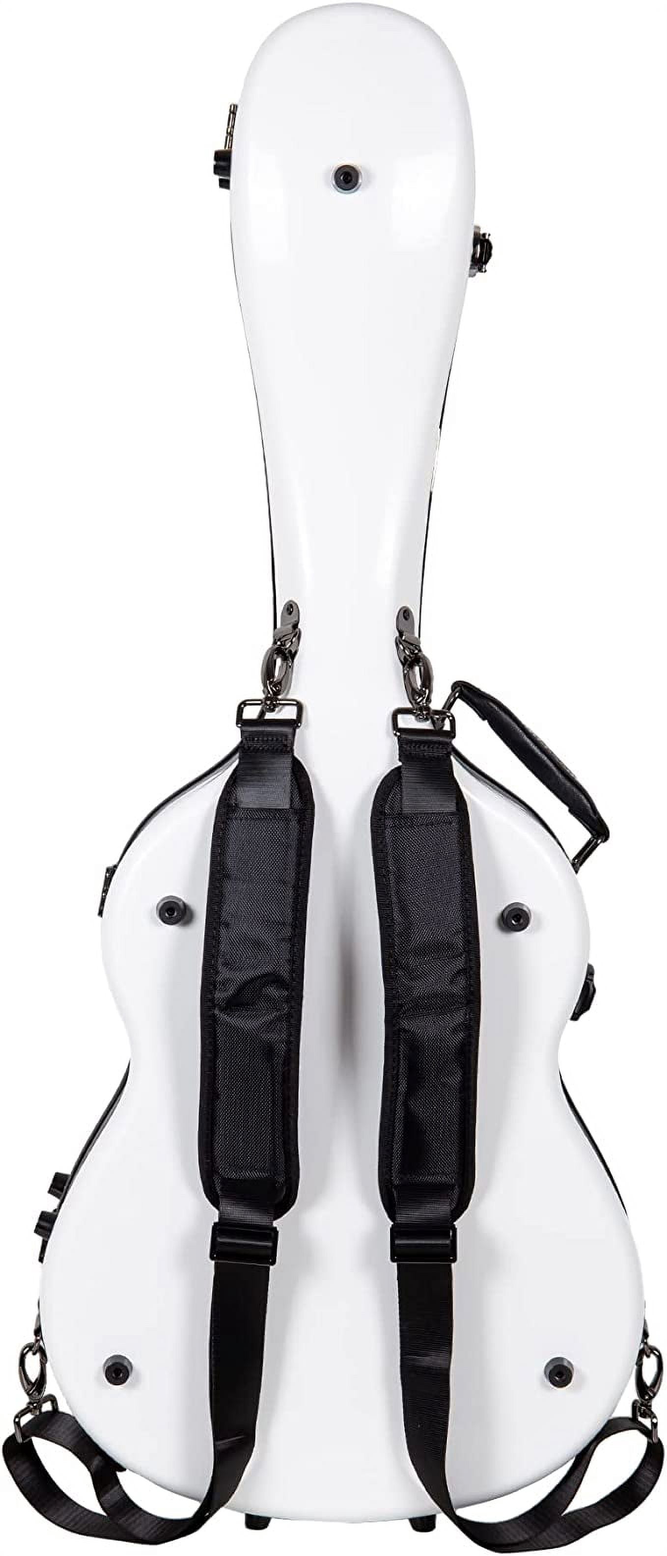 Crossrock Hard Shell Fiberglass Case for Les Paul Guitar with Backpack Straps in White