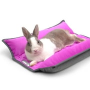 Paw Inspired Snuggle Bunny Bed for Rabbits and Other Small Pets and Animals | Reversible Fleece Bedding with Padded Sides (Gray/Pink)