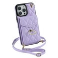 thumbnail image 6 of Kryonix for iPhone 15 Wallet Case with Card Holder, PU Leather with Crossbody Lanyard Wrist Strap Kickstand Cover for Women Case,Purple/Pink/Blue, 6 of 10