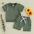thumbnail image 2 of Bagilaanoe 2pcs Toddler Baby Boy Shorts Set Short Sleeve T Shirt Tops + Shorts 3M 6M 12M 18M 24M 3T Kids Casual Summer Clothes, 2 of 6